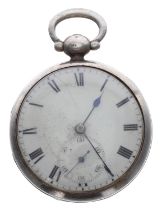 George III silver fusee lever pocket watch, London 1816, the movement signed B. Turpin, Banner Sq'
