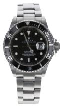 Rolex Oyster Perpetual Date Submariner stainless steel gentleman's wristwatch, reference no.
