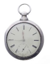 Victorian 'Patent Lever' silver pair cased pocket watch, Birmingham 1838, the fusee movement