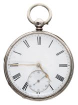 Victorian silver fusee lever pocket watch, London 1870, the movement signed Melrose, Edinburgh,