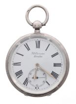 J.W. Benson 'The Ludgate Watch' silver lever pocket watch, London 1896, signed movement, no.