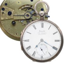 Charles Frodsham silver fusee lever pocket watch, Chester 1887, the gilt movement signed Chas