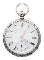 Victorian silver fusee lever pocket watch, London 1878, the movement signed H.J. Norris, Coventry,