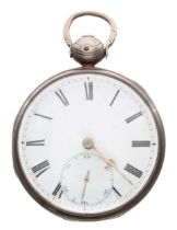 George IV silver fusee lever pocket watch, Birmingham 1823, the movement signed Simpkin, Rillington,