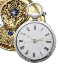 George III silver cylinder centre seconds pocket watch, London 1781, the movement signed Jon