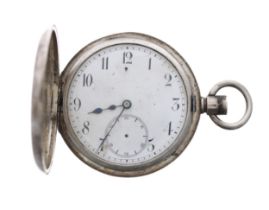 Stauffer & Co. (S&Co.) Peerless silver (0.935) lever half hunter pocket watch, signed gilt frosted