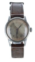 Omega stainless steel gentleman's wristwatch, case no. 9954369, serial no. 9177xxx, circa 1939,