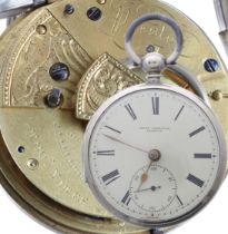 Thomas Yates 'slow beat' lever pocket watch, Chester 1843, the fusee movement signed Thos Yates,