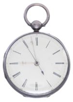 Victorian silver centre seconds lever pocket watch, London 1847, the fusee movement signed W.