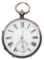 Victorian silver fusee lever pocket watch, London 1876, unsigned movement, no. 12759, dust cover,