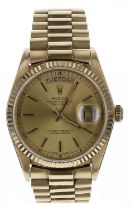 Rolex Oyster Perpetual Day-Date 18ct gentleman's wristwatch, reference no. 18038, serial no.
