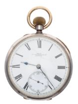 Dent silver pocket chronometer, the movement signed Dent, Watchmaker to the Queen, 33, Cockspur
