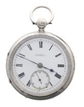 Edwardian silver fusee lever pocket watch, Chester 1906, the movement signed H. Lewis, Withernsea,