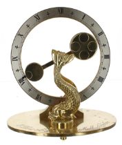 Dent & Co mystery clock, the 7.5" silvered chapter ring fitted with a counterbalanced single hand