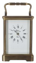 Contemporary carriage clock striking on a gong signed on the dial Rapport Fondie en 1900, France,