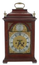 English mahogany double fusee verge bracket clock, the 7" brass arched dial signed Stephen Hardie,