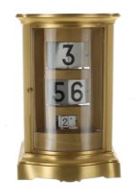 Good and rare ormolu cased ticket clock, with apertures displaying the hours, minutes and seconds,