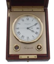 Good Patek Philippe Naviquartz marine chronometer, the 3" white dial within a brushed brass housing,