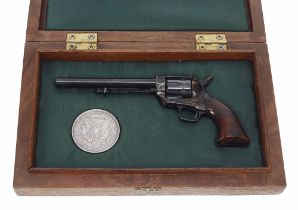 Uberti, Italy - an inert miniature scale reproduction six shot revolver, stamped pat July 25 1871