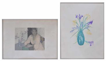 After Shelia Oliver (20th century) - "Cornish Irises", signed artist proof limited edition print