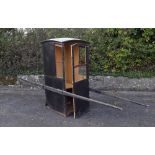 Georgian Sedan leather chair, in need of restoration, the single door to the front with half panel