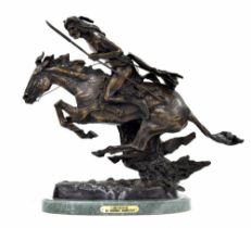 After Frederick Remington (1861-1909) -  'The Cheyenne' an impressive large bronze figural group