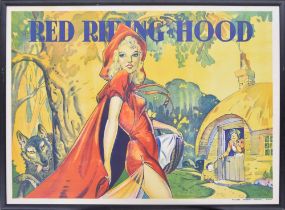 Red Riding Hood - pantomime advertisement poster, marked 'Taylors. Printers. Wombwell. Yorkshire',