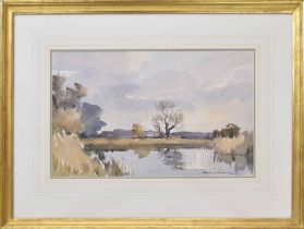 Edward Wesson RI., RSMA., RBA., (1910-1983) - "Winter Pond, Surrey" signed also inscribed on a