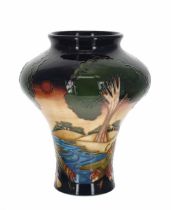 Moorcroft 'Evening Sky' pattern vase, bearing a factory stamp, the artists initials and the 2005