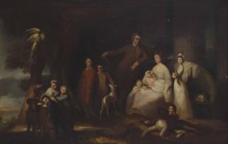 Attributed to Richard Brompton (1734-1783) - "Henry and Lady Juliana Dawkins and family at their