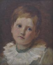 English School (19th/20th century) - Portrait of a young boy, head and shoulders wearing a white