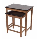 Pair of Gordon Russell workshops Ltd. teak nesting pair of side tables, the rectangular top over