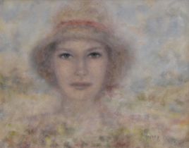 Alicia Arvelo (Venezuelan 20th Century), 'Dama Con Sombrero', a lady wearing a hat, signed,