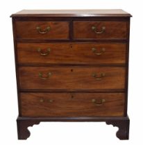 Georgian mahogany chest of drawers, the moulded top over two short and three long graduated