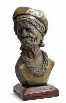 James Tandi, Zimbabwe 20th/21st century - carved stone figural bust sculpture of an African tribal
