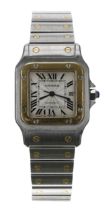Cartier Santos Galbee automatic mid-size gold and stainless steel wristwatch, reference no. 2319,