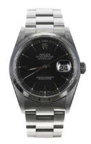 Rolex Oyster Perpetual Datejust stainless steel gentleman's wristwatch, reference no. 16200,