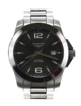 Longines Conquest automatic stainless steel gentleman's wristwatch, reference no. L3.657.4, serial