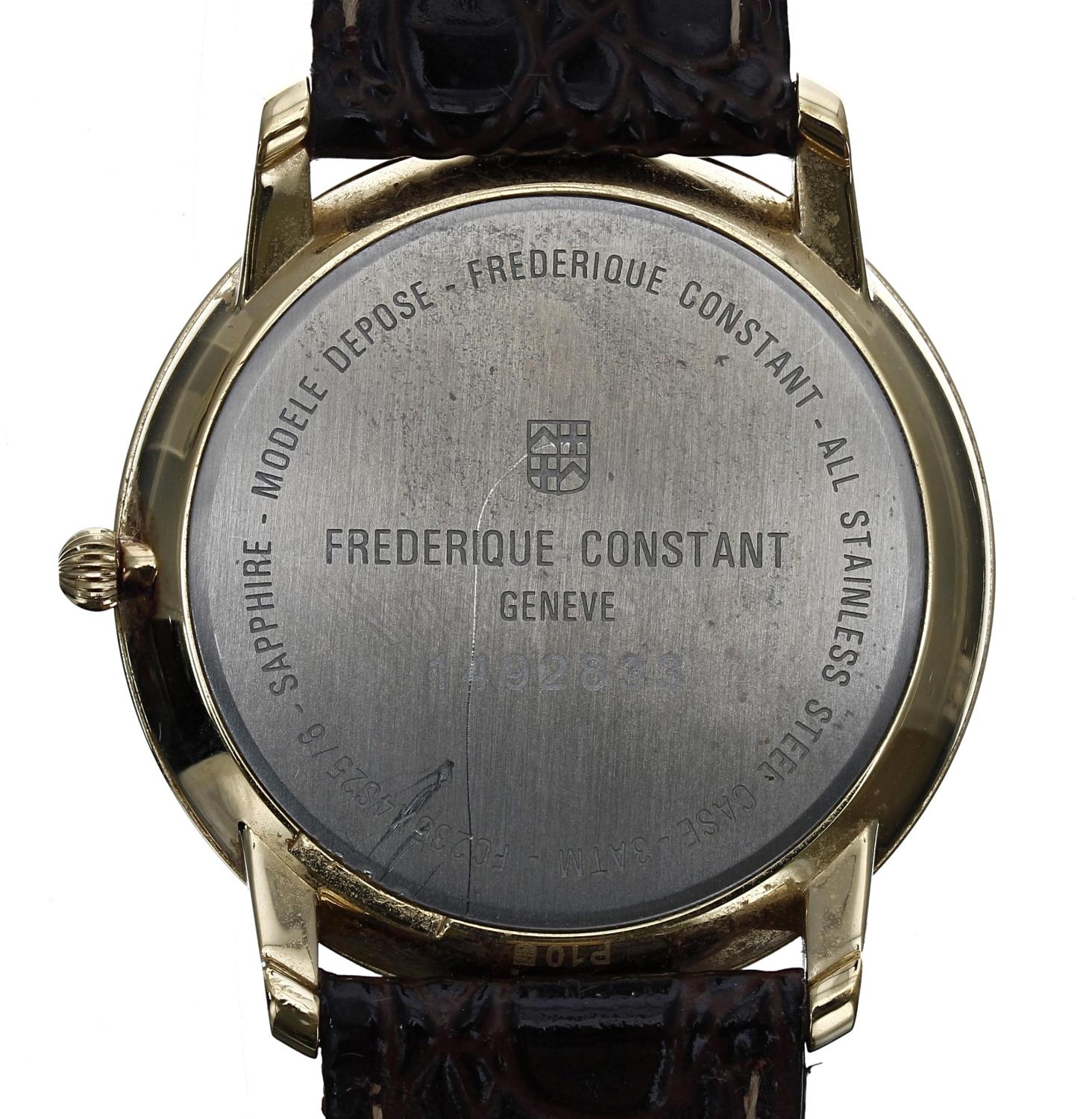 Frederique Constant Slimline gold plated and stainless steel gentleman's wristwatch, reference no. - Image 2 of 2