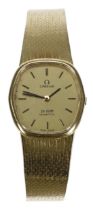 Omega Seamaster De Ville Quartz 18ct lady's wristwatch, reference no. 591.8730, gilded dial with