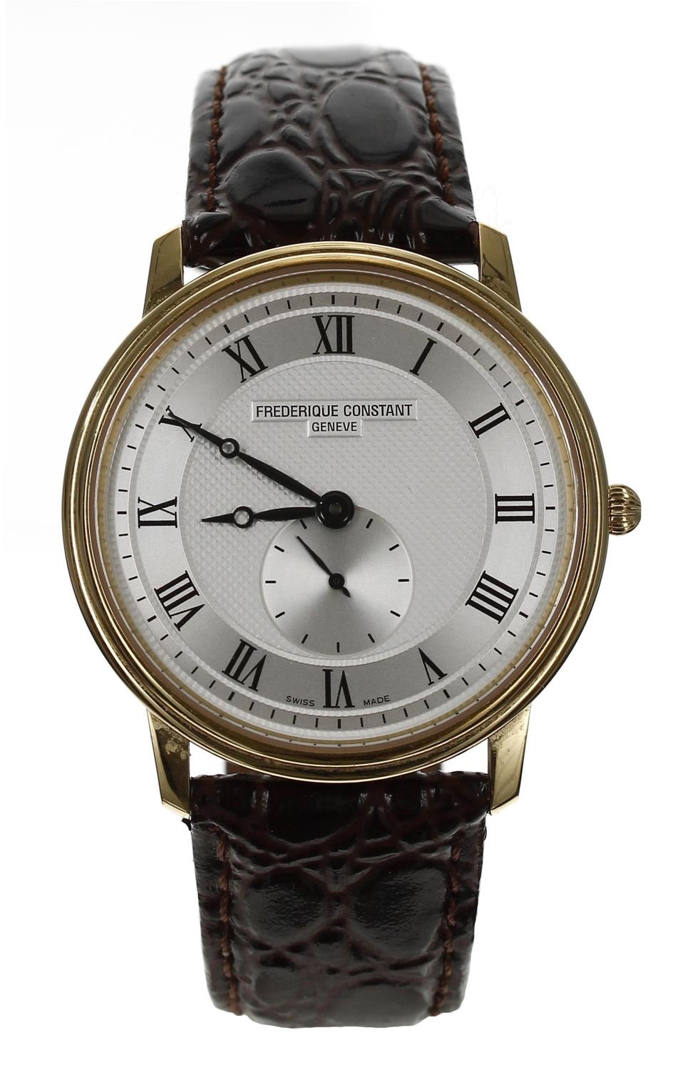 Frederique Constant Slimline gold plated and stainless steel gentleman's wristwatch, reference no.