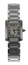 Cartier Tank Francaise stainless steel lady's wristwatch, serial no. 3217, serial no. 34543xxx,