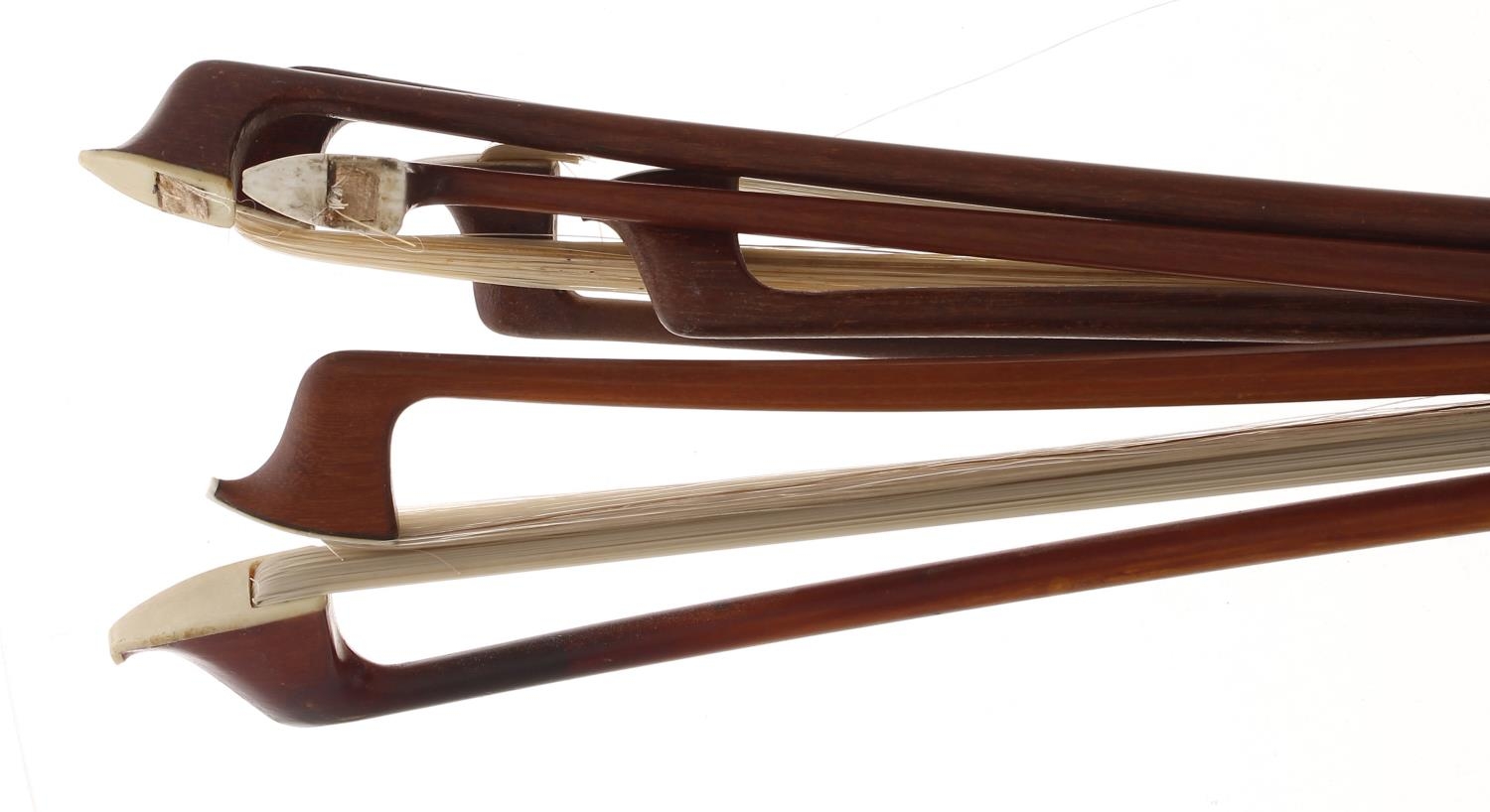 Nickel mounted violoncello bow; also six old nickel mounted violin bows (7) - Image 2 of 2