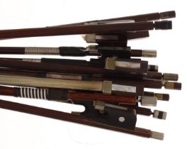 Eleven old nickel mounted bows (11)
