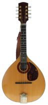 Good contemporary mandolin by and labelled Chris W. Woods, 43 Johnsdale Oxted 2000, with pear shaped