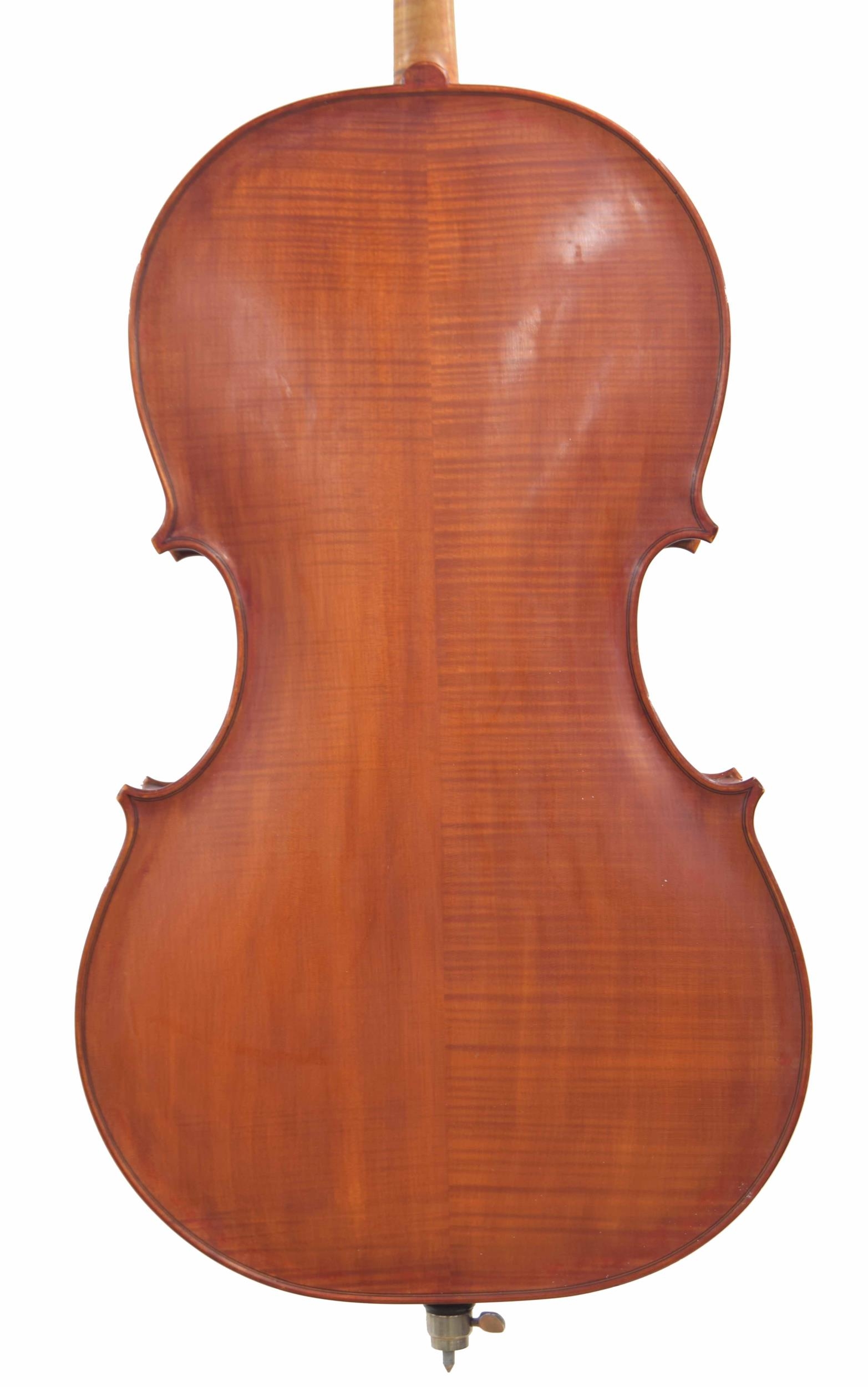 Contemporary English violoncello by and labelled Malcolm Rae, Leicester (r) 1986, the two piece back - Image 2 of 3