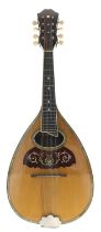 Good and rare Wurlitzer mandolin, labelled, with rosewood banded back and sides, the abalone