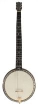 Daniel's Patent five string banjo, with metal resonator, 9" skin, stamped Daniel's Patent, 112