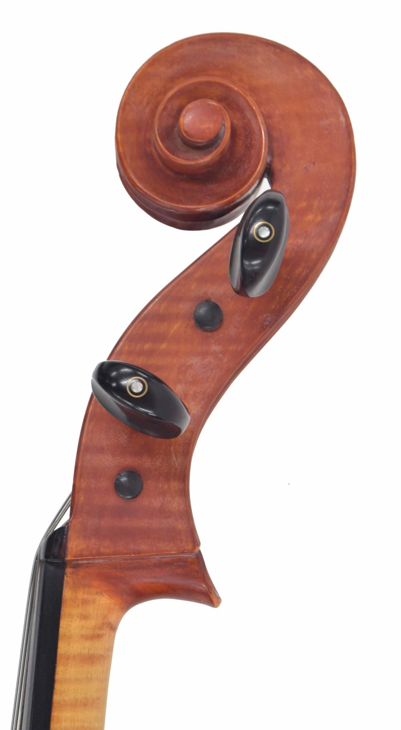 Contemporary English violoncello by and labelled Malcolm Rae, Leicester (r) 1986, the two piece back - Image 3 of 3