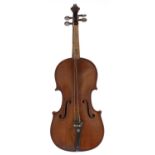 Early 20th century violin in need of some restoration, 14 1/16", 35.70cm